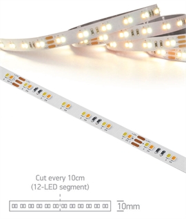 Adjustable Colour Temperature LED Tape 24v, 10mm, 2700K–6500K, 5m Roll