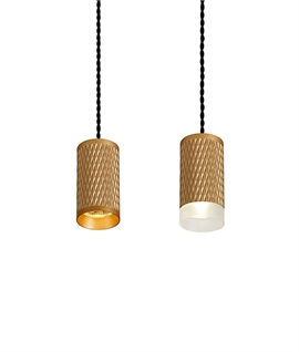 Single Champagne Gold Pendant - Diamond Pattern - 3 Sizes