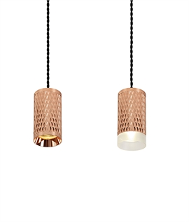 Single Rose Gold Pendant - Diamond Pattern - 3 Sizes