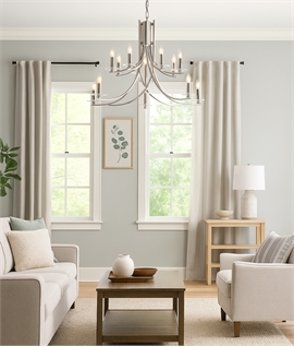 Polished Chrome Modern 12 Light Chandelier - 2 Finishes