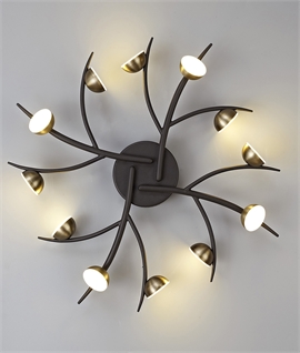 Art Nouveau Inspired Semi-Flush LED Ceiling Light