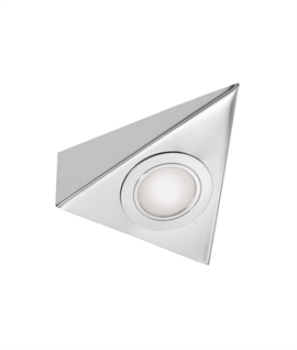 High Output Under Cabinet Triangle LED Light – Brushed Satin Finish, 12V