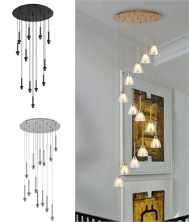 Cluster Pendant with 13 Flexes - Choice of Shade - 2.5m Drop