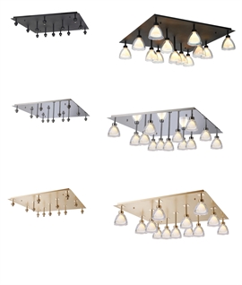 Flush Square Ceiling Light - 4 or 13 Light for Optional Shades