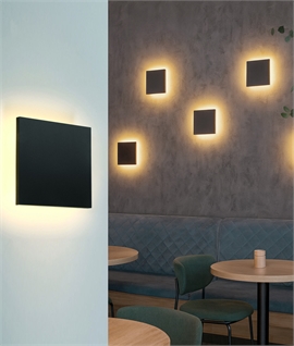 Square Anthracite 7w LED Wall or Ceiling Light - 15cm
