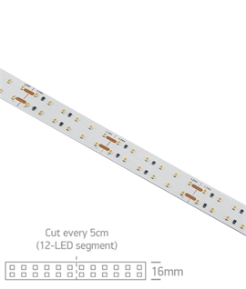 19.2W per Metre White LED Tape Light, 240 LEDs per Metre, 16mm Wide, 5m Reel