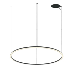 1.8m Extra Large Circular Pendant Light – Black, 100W LED, 6500lm
