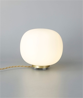 Oval Ball & Gold Table Lamp - Frosted White Glass Globe - 2 Sizes