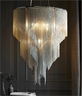 Delicate Cascading Fine Chain Chandelier - 2 Sizes