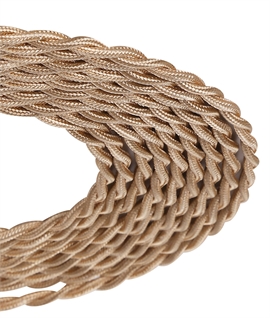 1m Rose Gold Braided Twisted 2 Core 0.75mm Cable 