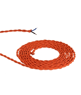 1m Orange Braided Twisted 2 Core 0.75mm 