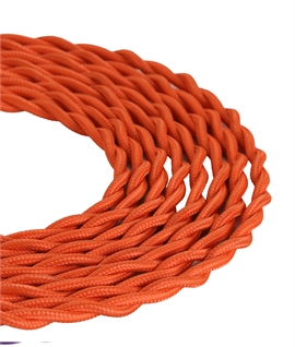 1m Orange Braided Twisted 2 Core 0.75mm 