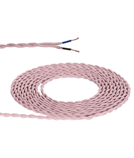 1m Pink Braided Twisted 2 Core 0.75mm Cable