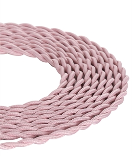 1m Pink Braided Twisted 2 Core 0.75mm Cable