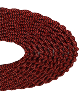1m Red & Black Wave Stripe Braided Twisted 2 Core 0.75mm 