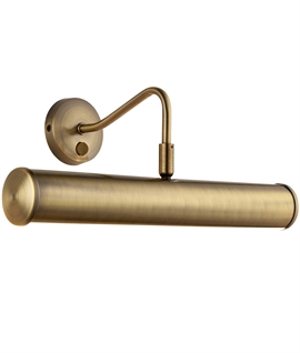 Switched Antique Brass Picture Wall Light - Width 355m