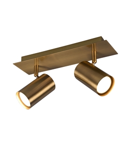 Flush Mounted Adjustable Spot Bars in Brass - 2 or 3 Light