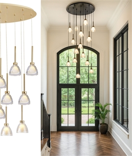 Cluster Pendant with 19 Flexes - Oval Ceiling Plate - 2m Drop