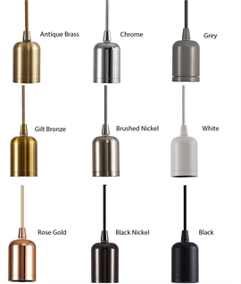 Single 2 Metre Flex Pendant - E27 Base Lamp