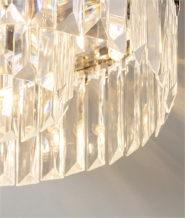 Premium Crystal & Chrome Flush 5 Lamp Ceiling Light