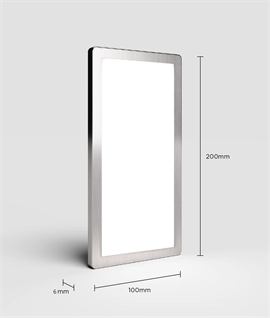 200mm x 100mm Brushed Stainless Steel LED Undercabinet Panel Light