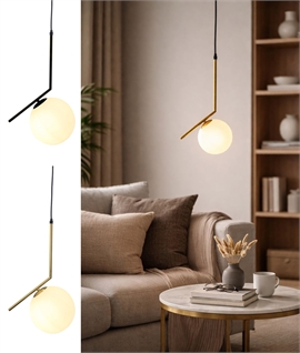 Opal Globe Pendant Light - Off-Set Design