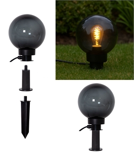 Eglo Monterollo 20cm Black Globe Spike Light – Outdoor Feature Lighting for Lawns and Patios