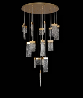 Gold and Glass 21 Light Pendant - Drop 5340mm