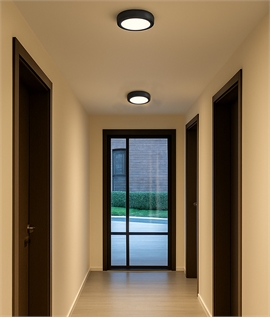 Round 22cm Flush LED Ceiling Light - White or Black