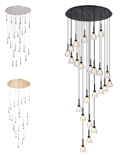 Cluster Pendant with 24 Flexes - Choice of Shade - 5m Drop