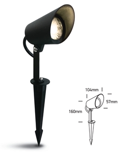 24v DC Spike Light Black 8W Integrated Samsung LED Chip - IP67 38° Beam