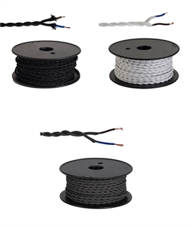 25m Roll Braided & Twisted 2 Core 0.75mm Black, White or Grey Options 25m Roll Braided & Twisted 2 Core 0.75mm Black, White or Grey Options