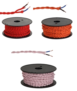 25m Roll Braided Twisted 2 Core 0.75mm - Red, Orange or Pink 25m Roll Braided Twisted 2 Core 0.75mm - Red, Orange or Pink