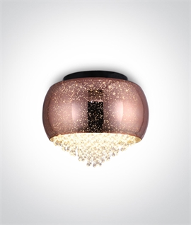 Copper Flush Mounted Dome Light - Decorative Baubles