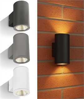 2x 6w COB LED Up & Down Outdoor Wall Cylinder - IP54 Rated