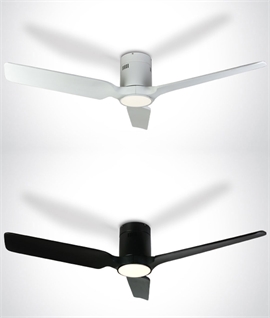 Modern Triple Wooden Blade LED Ceiling Fan - White or Black