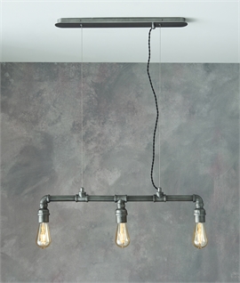 Exposed Pipe Industrial 3 Light Linear Pendant