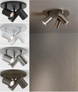 Adjustable Triple Spot Round Ceiling Plate - 4 Finishes