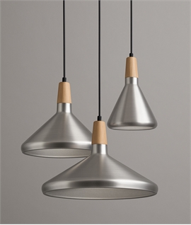 3 Shade Cluster Pendant Light - Aluminium Metal Shades