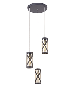 Cluster 3 Light Round Matt Grey Pendant