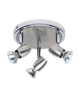 Round Adjustable Triple Spot Plate - Satin Nickel & Chrome Finish