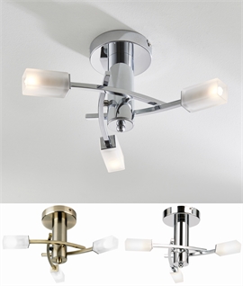 Curved Semi Flush Ceiling Light - Brass or Chrome