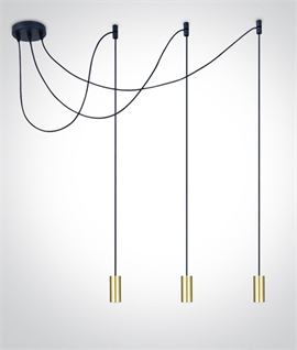 3 Flex Spider Pendant for Decorative Lamps - Black & Brass Lampholders