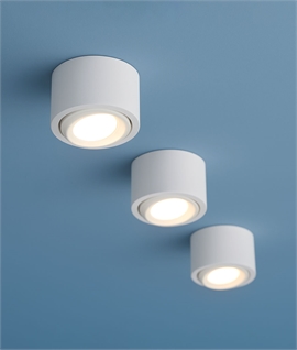Trade Pack of Three Surface Mounted Low-Profile Adjustable LED Downlight - 55mm Deep