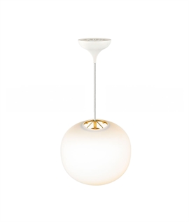 Open Opal Globe with Gold and Brass Detail - 300mm