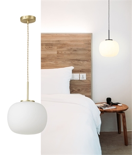 Frosted Glass Oval Ball Sphere Pendant - 2 Sizes
