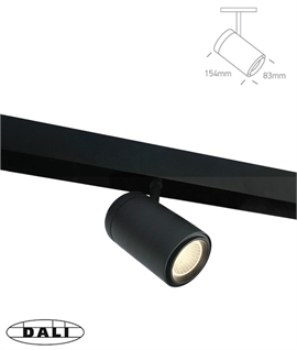 Black 30w LED Tubular Spotlight for Magnetic Track - DALI Compatible
