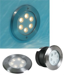 316 Stainless Steel Recessed Underwater 6w LED Spotlight - IP68 Rated Pool Light, 3000K or 4000K