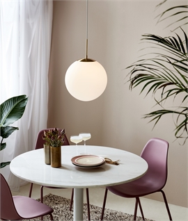 Opal Glass Bauhaus Style Ball Pendant 150mm