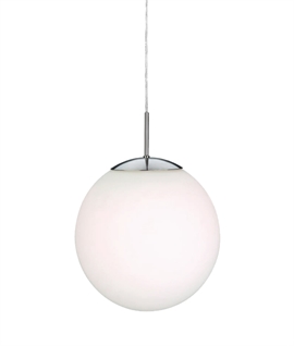 Bauhaus Opal Glass Globe Pendant Light - 35cm